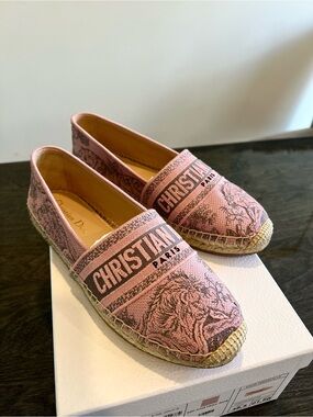 Christian Dior Pink Canvas Espadrilles